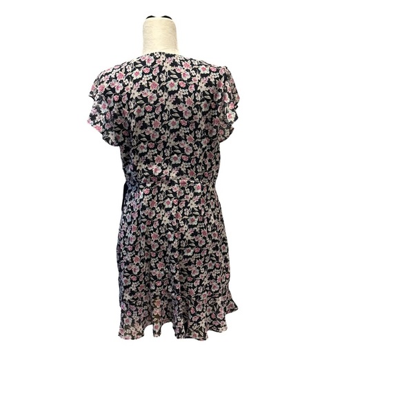 Banana Republic Floral Wrap Dress - Navy and Pink petite 14 - Picture 5 of 9